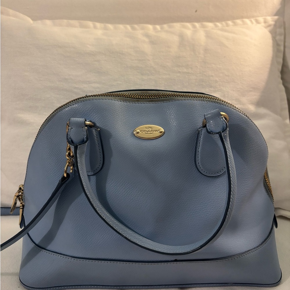 Coach Light Blue Leather Satchel